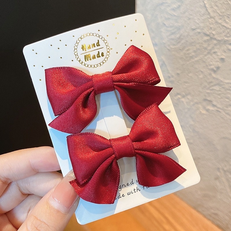 Set 2 kẹp tóc hình nơ nhỏ phong cách Hàn Quốc