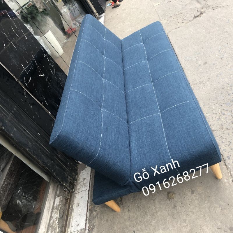 Thanh lý xả kho lô ghế sofa giường giá rẻ vải bố màu xanh