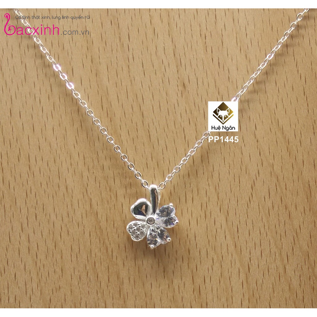 Dây chuyền bạc Ý 925 bạc xinh Huệ Ngân - Cỏ bốn lá may mắn PP1445