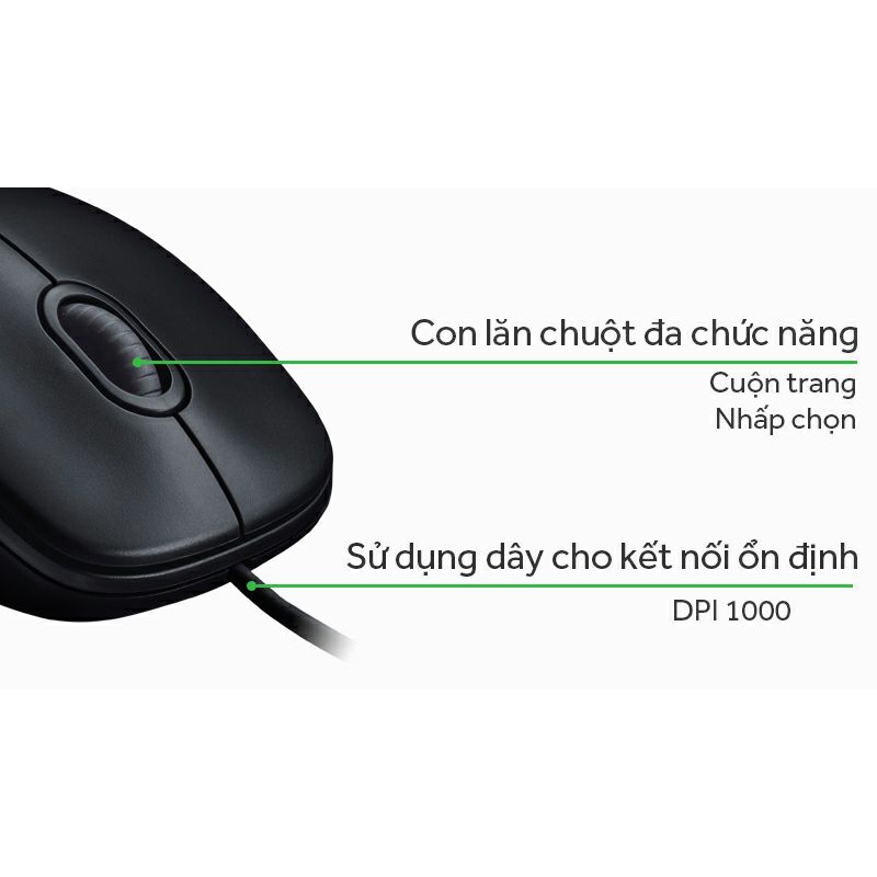 Chuột có dây Logitech M100r Đen
