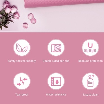 Thảm Tập Yoga/GYM SANFAN Loại Mở Rộng 183 x 80cm Dày 8mm Chống Trượt An Toàn Không Mùi Không Đau Khi Tập Yoga