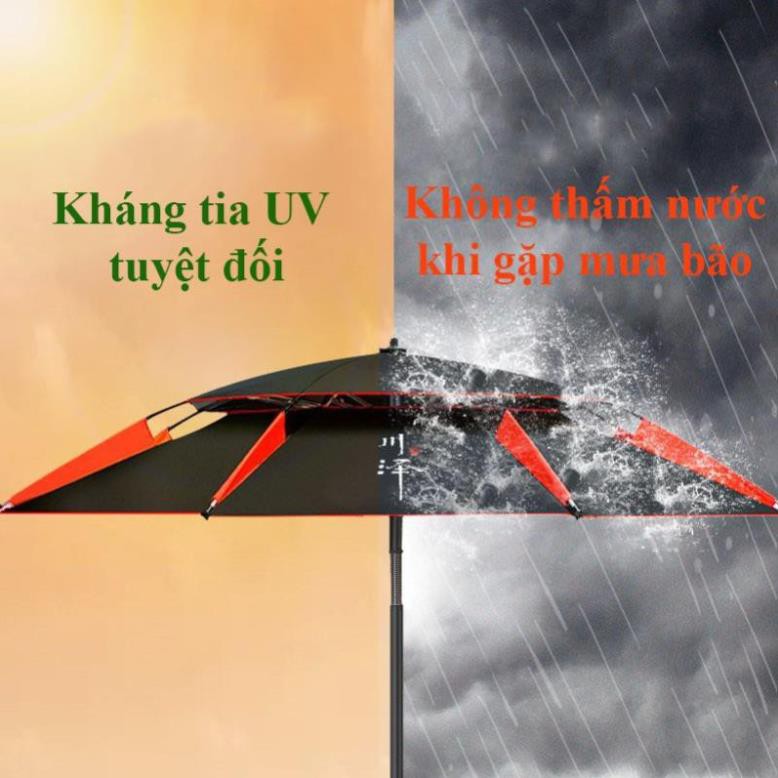 SALE LỚN FREESHIP Ô Câu Cá Ô Dù Che Nắng Mưa Hình Xanh Dọc Dưa KK-11