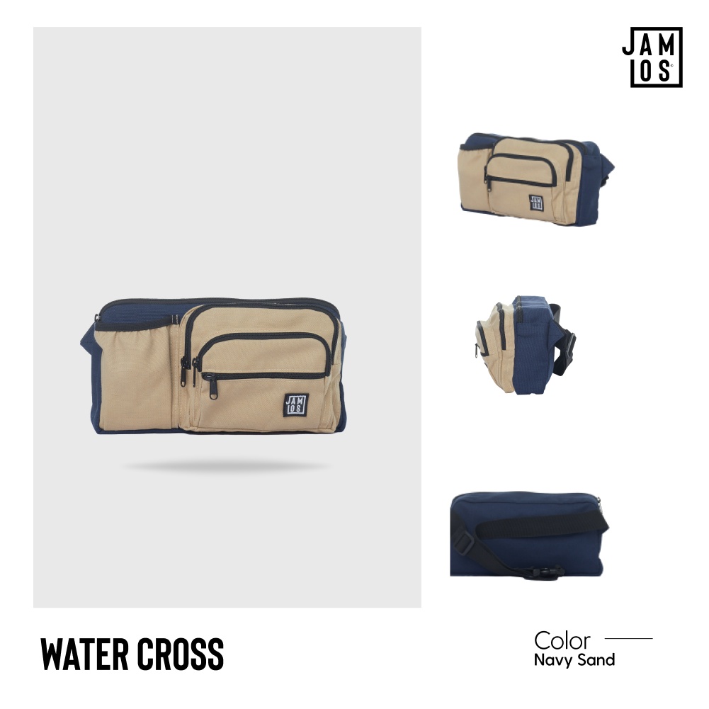 Jamlos Water Cross - Túi đeo chéo bao tử fanny/bum bag 3 kiểu thời trang năng động vải canvas ngăn đưng nước