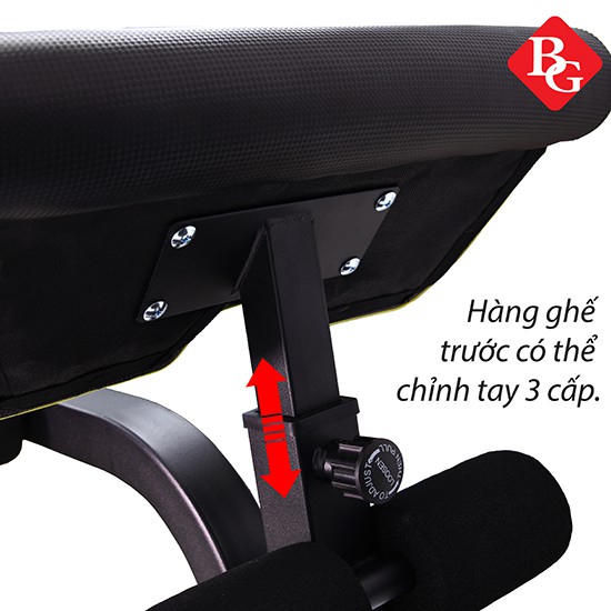 BG Ghế tập bụng đa năng SU-200 Abdominal Training Wokout Bench,Sit Up Incline Curved Bench gym home