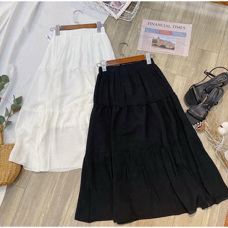 [BÁN SỈ] Chân Váy Voan Midi 3 Tầng Ulzzang Lưng Thun Siêu Dễ Thương | BigBuy360 - bigbuy360.vn