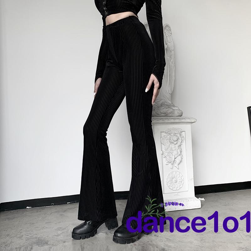 Quần dài ống loe lưng cao phong cách retro gợi cảm sành điệu