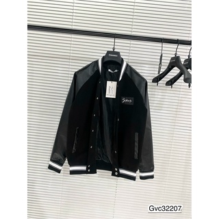 Áo bomber nam nỉ da viền bo trắng cao cấp - áo bomber saint laurent nỉ da cực đẹp