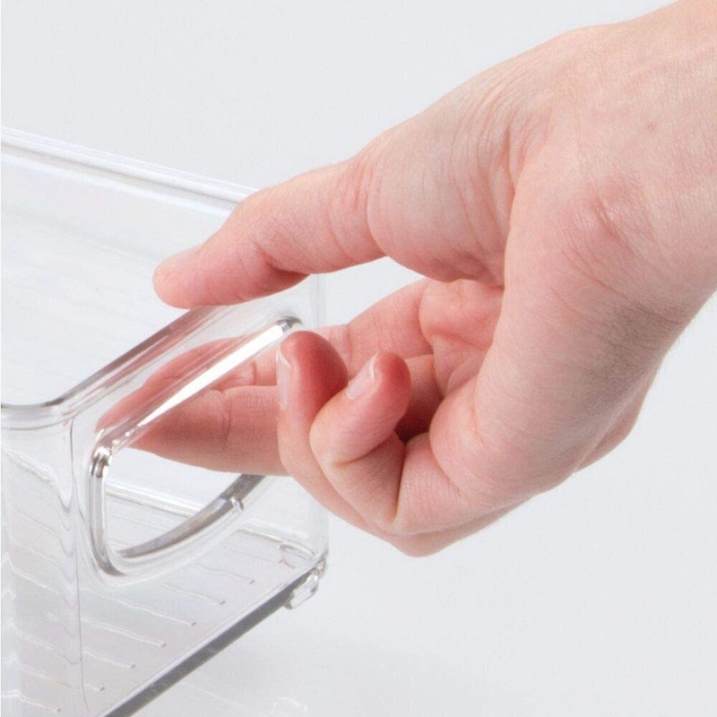 Bộ 2 Thùng Nhựa Đựng Thực Phẩm Có Tay Cầm Xếp Chồng Được Dùng Cho Tủ Lạnh / Tủ Lạnh