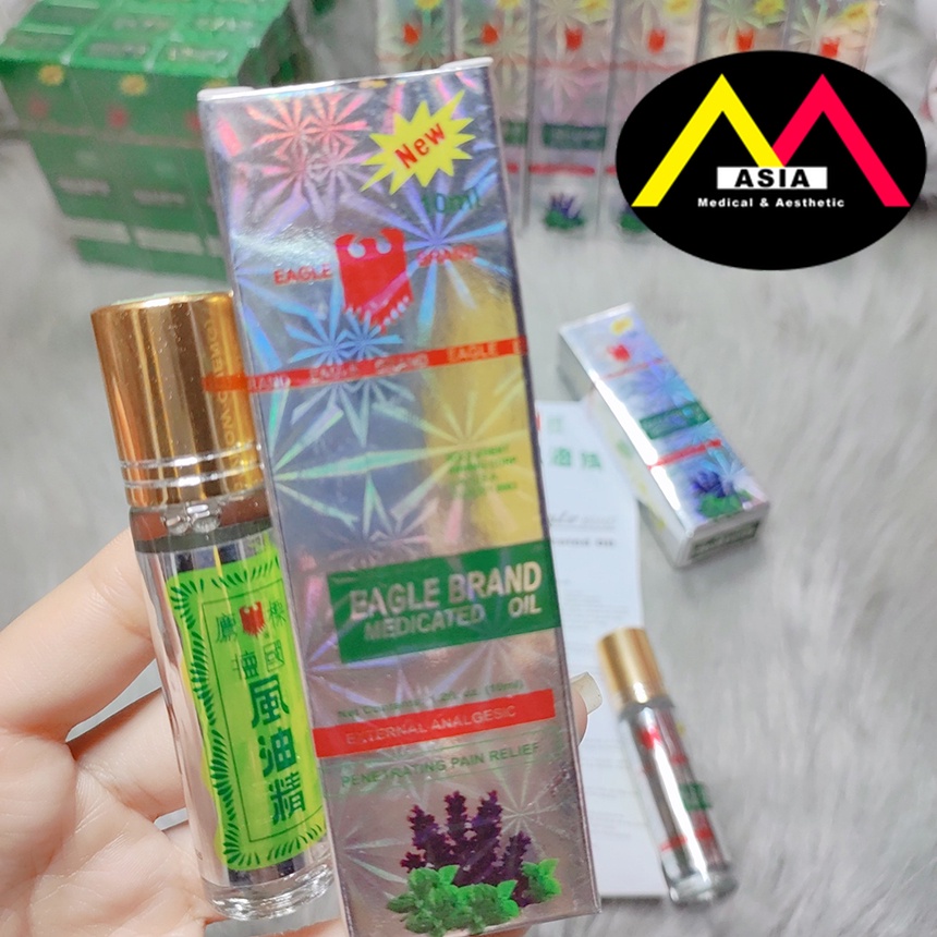 Dầu gió EAGLE Brand con ó lăn đau đầu chóng mặt say tàu xe massage singapore 10 12ml