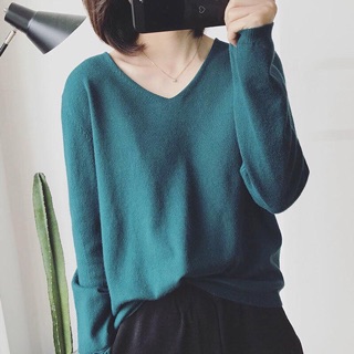 Áo cổ tim tay lỡ -tay dài