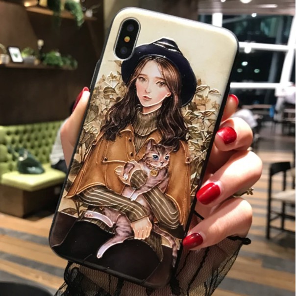 Ốp iPhone hình cô gái trong tranh đủ phân loại 6/6s/7/8 Plus/X/XS Max/XR/11 Pro Max a209