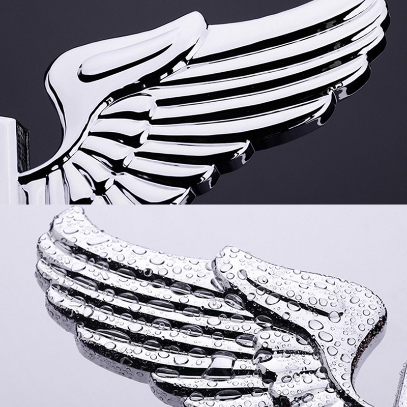 Miếng dán mui xe hơi bằng kim loại hình đôi cánh trang trí cho Daewoo G2X Gentra Korando Tosca