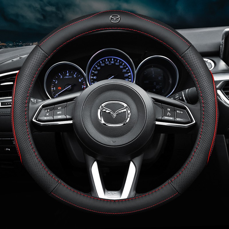 Mazda Bao Da Bọc Vô Lăng Chống Trượt Thoáng Khí 38cm Cho mazda 2 3 5 6 8 axela bt-50 cx5 cx7 cx3 cx9 rx mx cx30
