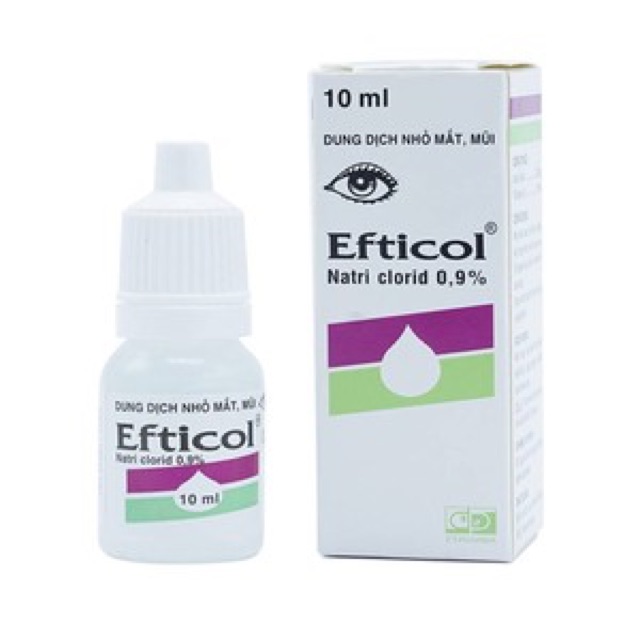 Nước muối sinh lý natriclorid 0,9% Efticol lốc 10 chai