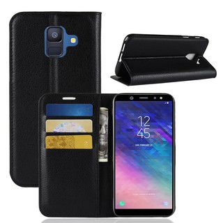 Bao da dạng ví Samsung Galaxy A6 / A6 plus may viền cao cấp chính hãng
