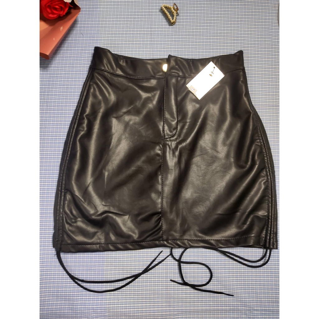 Chân Váy Da Dây Rút Có Lót