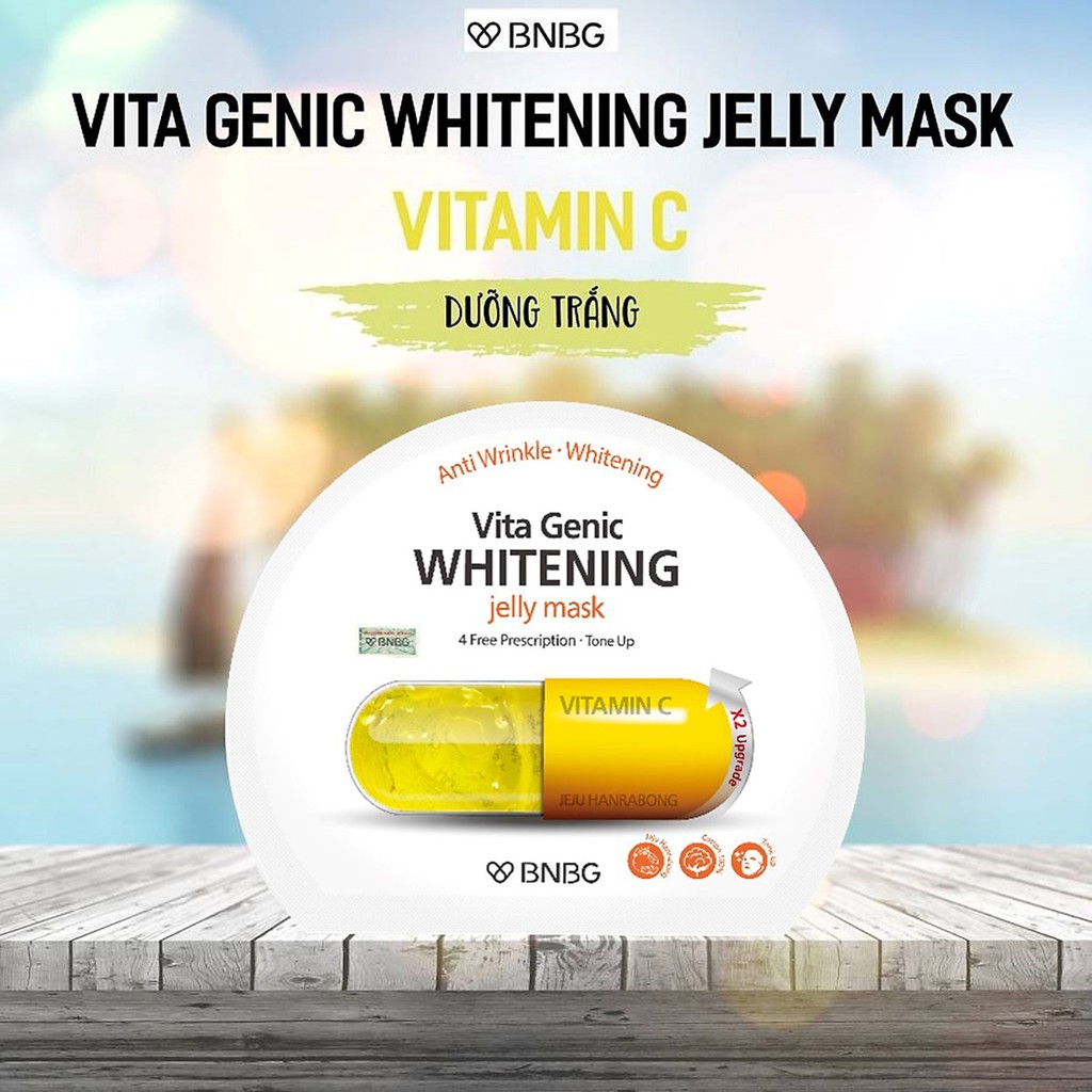 Combo 10 Whitening Dưỡng Trắng Và Làm Đều Màu Da BNBG Vita Genic Whitening Jelly Mask (Vitamin C) 30mlx10 (Vàng)