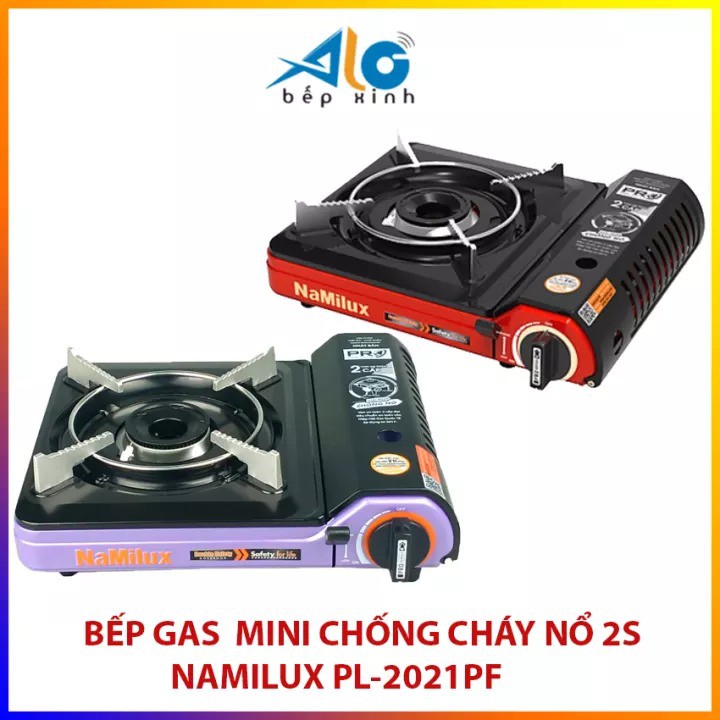 Bếp ga mini Namilux 2S PL2021PF + 4 lon ga Hàn quốc Namilux - Chống cháy nổ