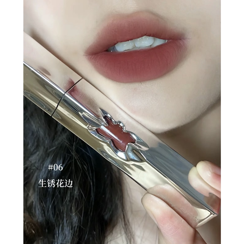 Son Kem Màu Nhung Lì Trái Tim Hoa Nhỏ Màu Trắng Cho Nữ Niche