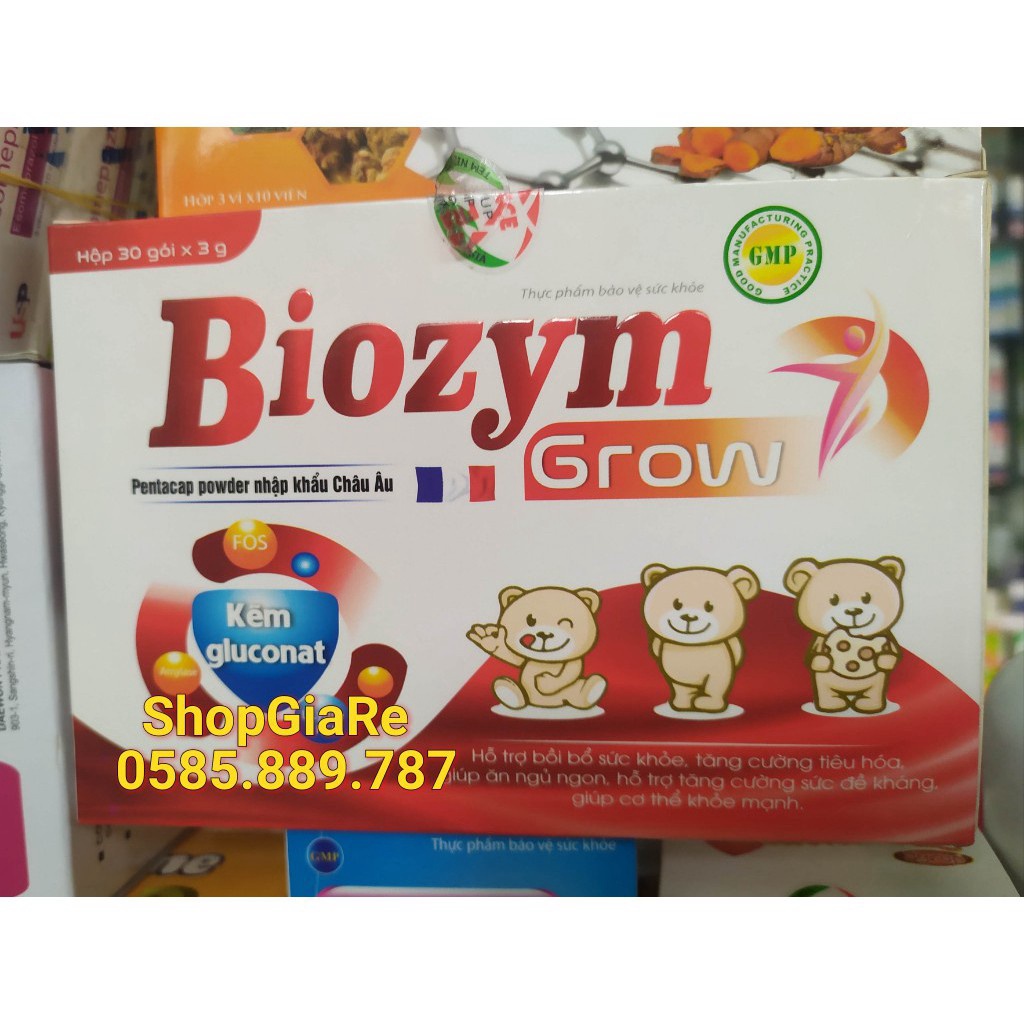 Biozym Grow giúp bé ăn ngon ngủ tốt, tăng cường sức đề kháng bé thông minh, hỗ trợ bé kén ăn, bổ sung kẽm