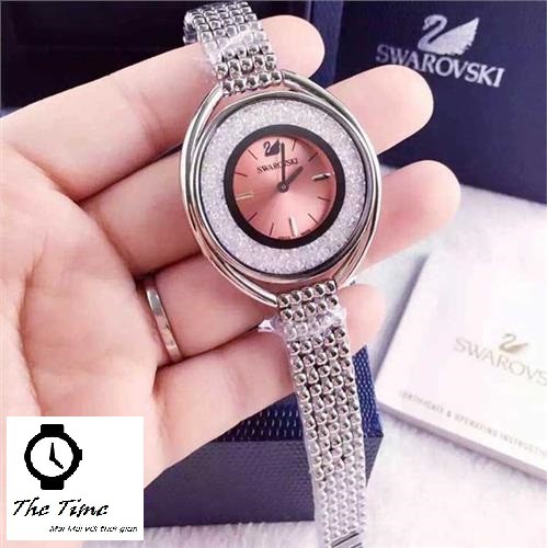 (Sẵn 7 màu ) Đồng hồ nữ SWAROVSKI CRYSTALLINE OVAL BRACELET WATCH #5181 case 37×43MM. 3atm