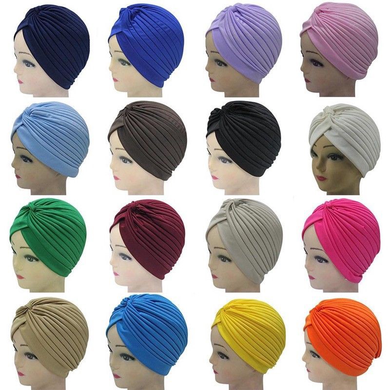 Turban Hat Cap Hijab Hairband Bandana Wrap Hair Loss Chemo Fancy Indian Plain