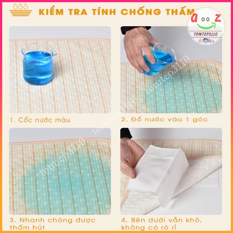 Miếng Lót Chống Thấm, Tấm Lót Thay Bỉm Tã Cho Bé Sơ Sinh Organic An Toàn Cho Nàn Da - Kích Thước 25x35cm