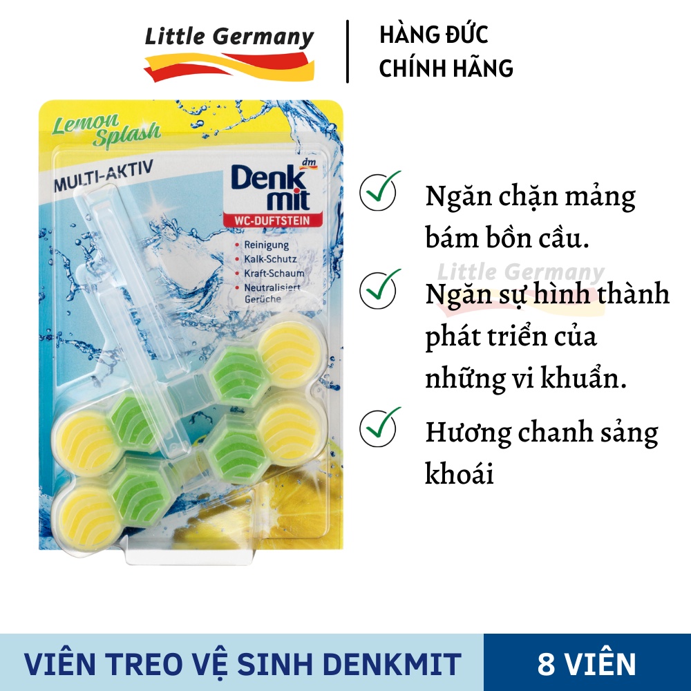Viên treo vệ sinh bồn cầu Denkmit - Hương hoa tươi mát, Diệt khuẩn, Ngăn mảng bám - Hàng Đức chính hãng