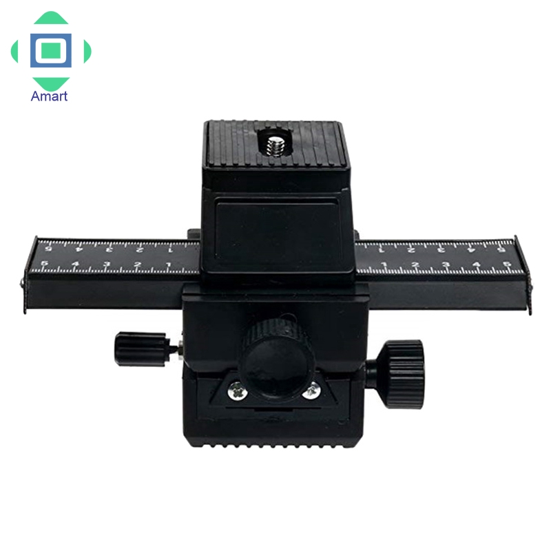 AM Aluminum 4 Way Macro Focusing Rail Slider with 1/4 Screw for Canon Nikon Olympus Camera