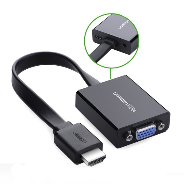 [FREESHIP 99K]_Cáp chuyển HDMI to VGA + Audio 3.5mm & Micro-USB Ugreen