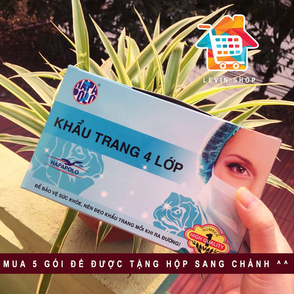 [Gói 10 chiếc][Màu trắng] Khẩu trang y tế Hapapolo [4 lớp] | BigBuy360 - bigbuy360.vn