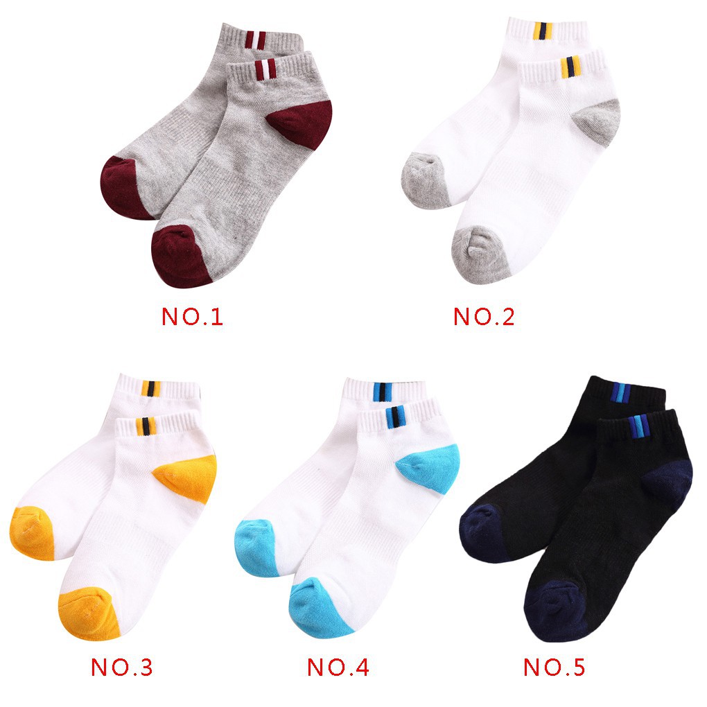 Vớ cotton nam cổ viền sọc thể thao