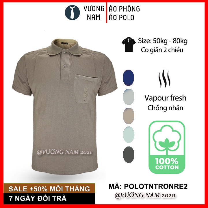 Áo polo nam form rộng tay ngắn trung niên cotton đẹp VN45H