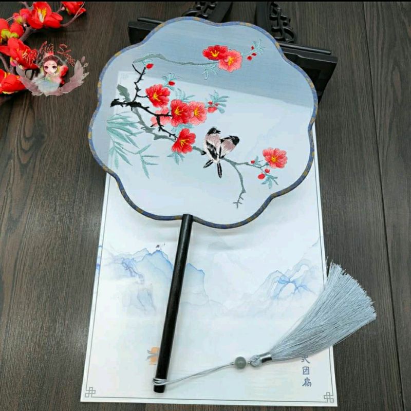 Quạt tròn quạt thêu cổ trang đạo cụ nhiều mẫu