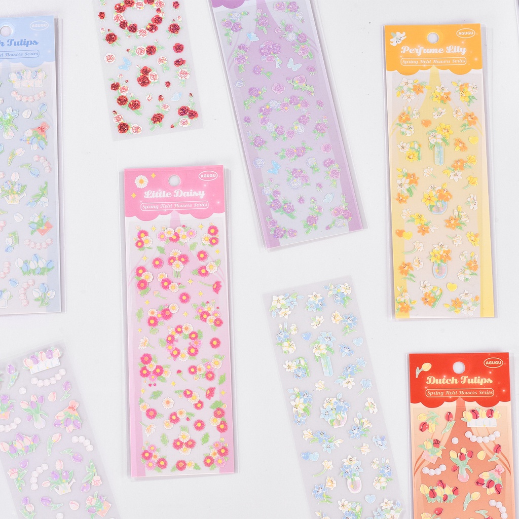 Tấm sticker bling bling lấp lánh họa tiết hoa decor toploader, trang trí