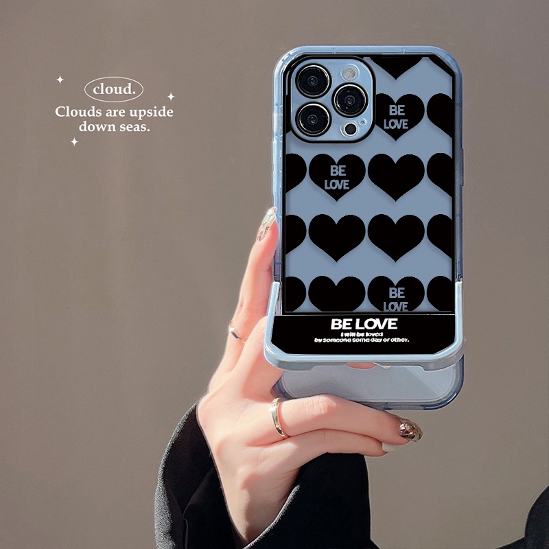 Ốp Điện Thoại Silicone Mềm Trong Suốt Chống Sốc Có Giá Đỡ Hình Trái Tim Cho Iphone 13 12 11 Pro MAX XR X XS MAX 6S 7 8 Plus 6 SE 2020