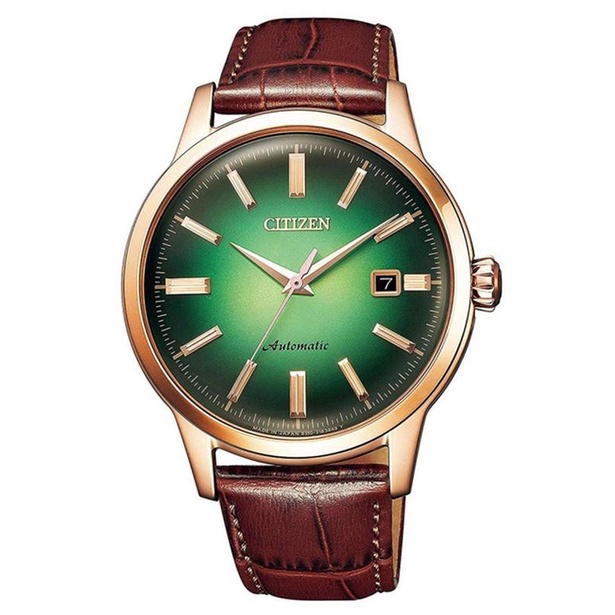 Đồng Hồ Nam Citizen NK0002-14W Automatic Da Rose Xanh Lá