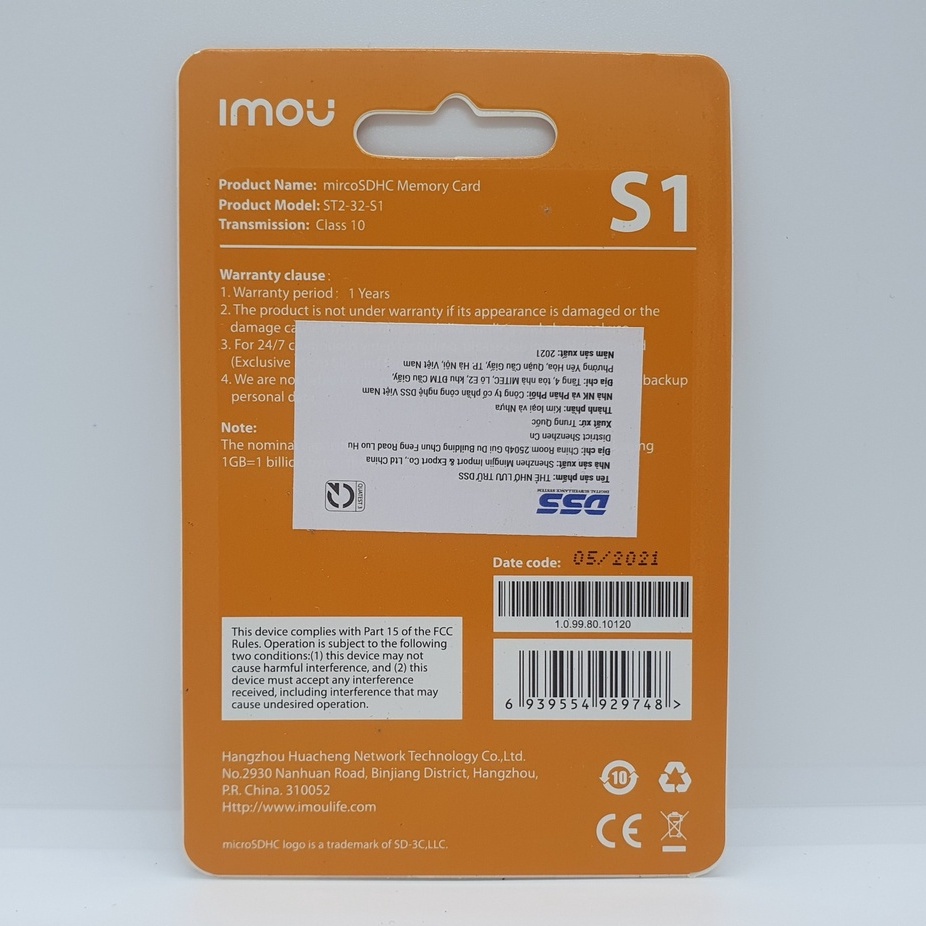 Thẻ nhớ 32gb IMOU DSS HIKVISION chuyên dụng cho camera wifi bảo hành 5 năm