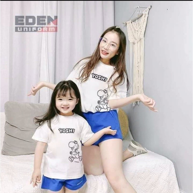 Áo đôi mẹ và bé dễ thương thun cotton loại 1 đủ màu size 6-110kg