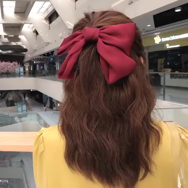 Kẹp tóc nơ to phong cách Hàn Quốc dễ thương cho nữ