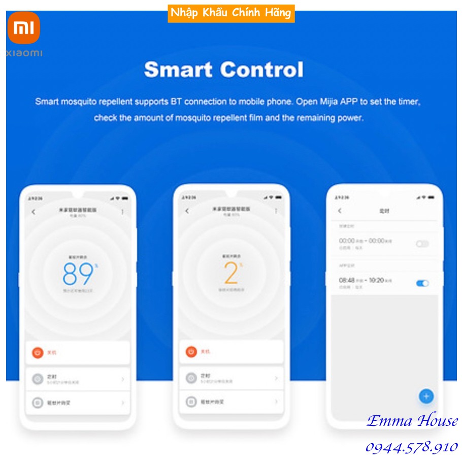 [App MiHome] Máy đuổi muỗi Xiaomi Mijia WX08ZM, Kết nối MiHome, Bảo Hành 01 Tháng