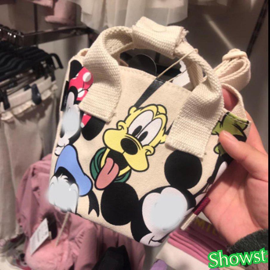 Túi Canvas Đeo Chéo Hình Chuột Minnie Dễ Thương