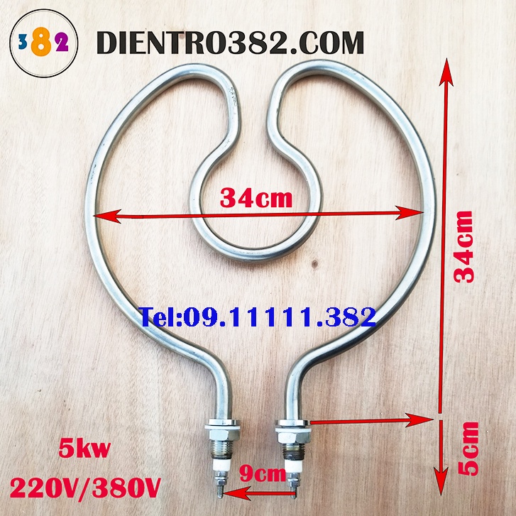Điện trở vòng tròn tim công suất 4kw, 5kw, 6kw. may so vòng tròn kép chất liệu inox304