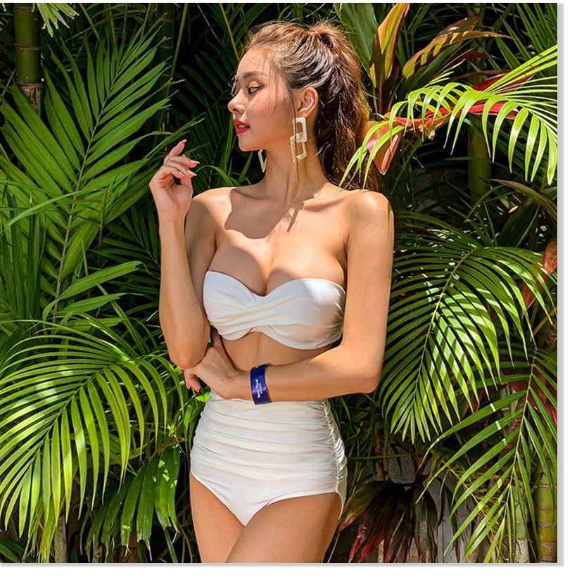Xưởng bỏ sỉ bán buôn xuyên biên giới 2020 mẫu mới áo tắm nữ xẻ tà bikini cạp cao gợi cảm