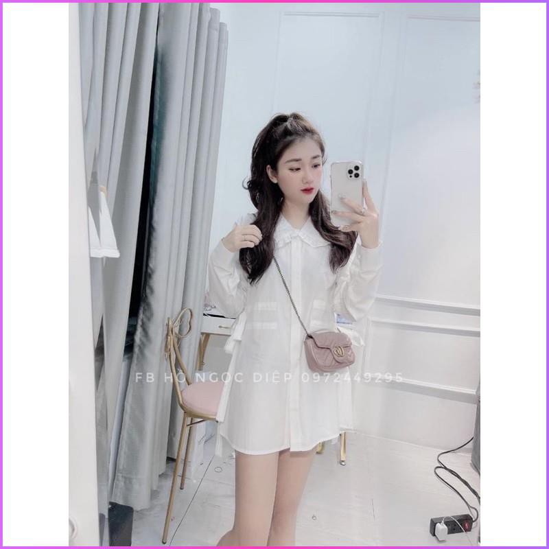 Sơ mi dài tay nữ nơ eo chất đẹp Zulyshop