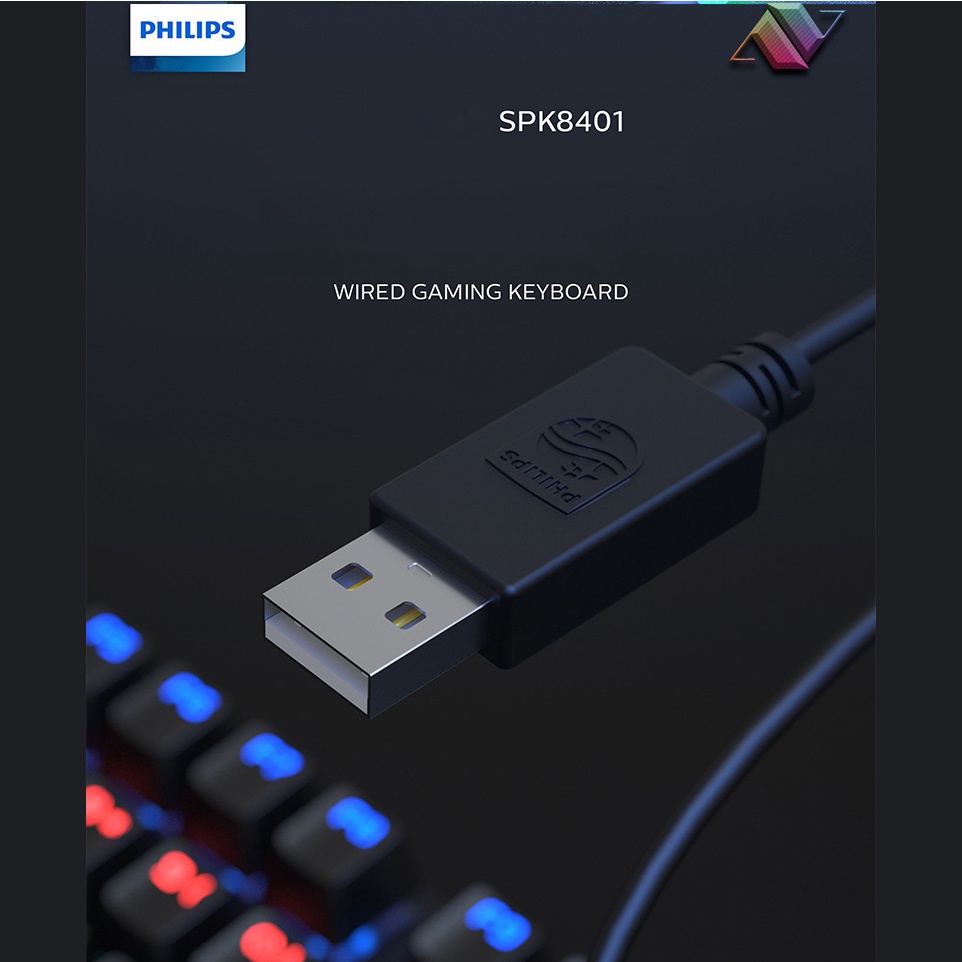 Bàn phím cơ Blue switch PHILIPS SPK8401 chính hãng Bàn phím máy tính cơ dành cho game thủ