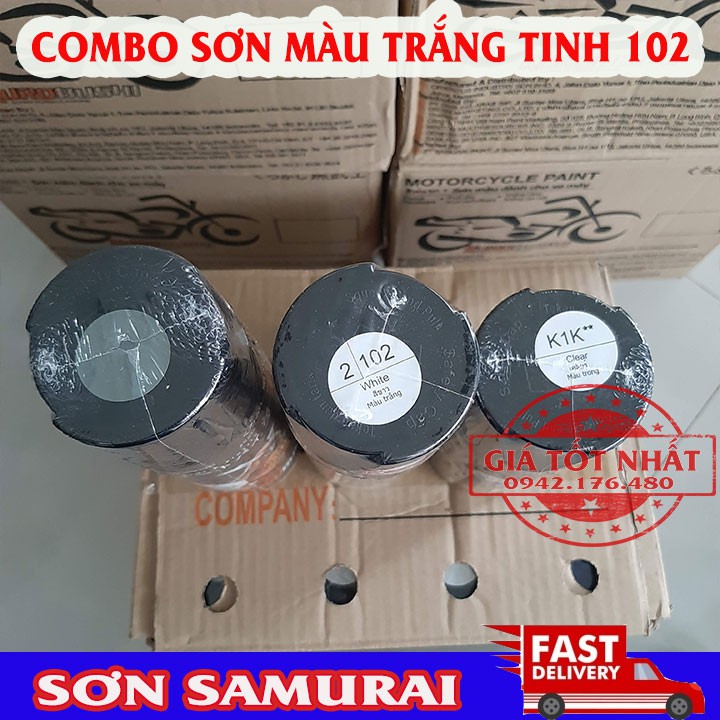 COMBO 3 CHAI SƠN SAMURAI SƠN ÁO MÀU TRẮNG 102 - LÓT-PHỦ BÓNG
