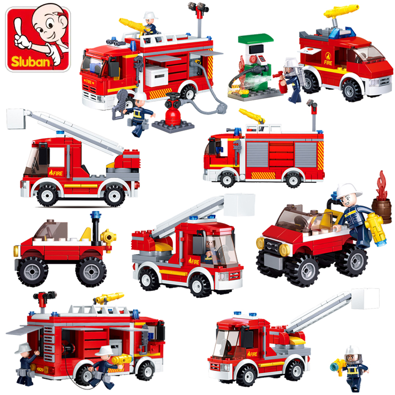 Bộ lắp ráp kiểu Lego mô hình xe cứu hỏa thành phố