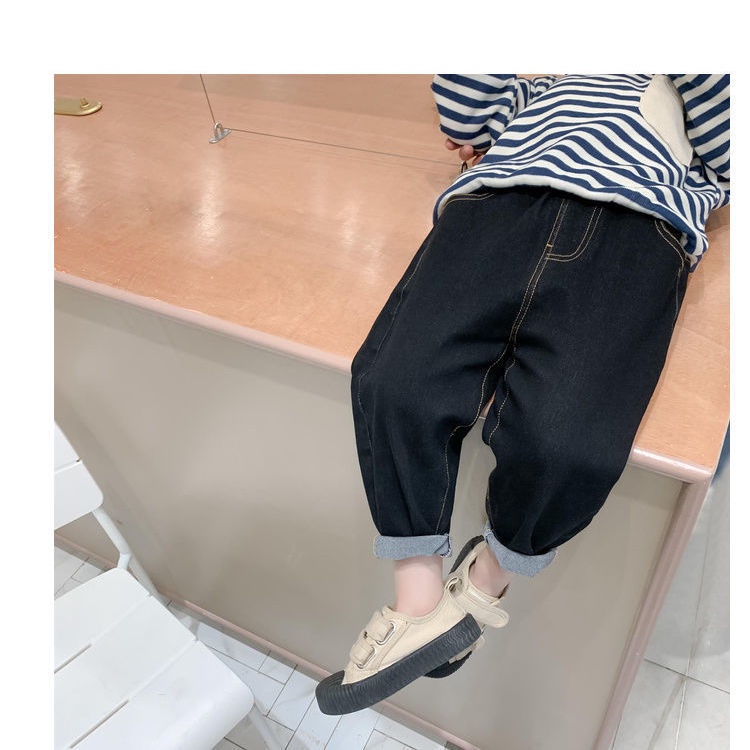 [Hàng Mới Về] Quần Jean Dài Dáng Rộng Kiểu Phương Tây Thời Trang Xuân Thu Cho Bé Trai