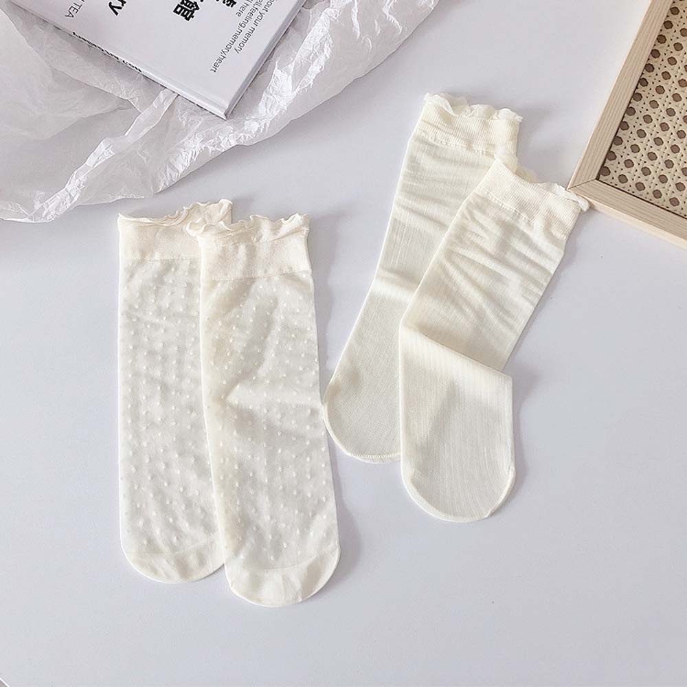 Vớ Cổ Cao Trong Suốt Thoáng Khí Họa Tiết Dâu Tây Dễ Thương Phong Cách Lolita Nhật Bản Cho Nữ | BigBuy360 - bigbuy360.vn